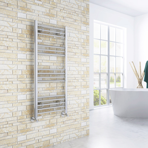 ELEGANT 1200 x 500mm Designer Straight Chrome Bathroom Heated Towel Rail Radiator