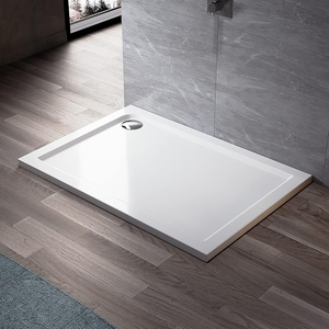 ELEGANT 1200x800x40mm Ultra- Slim Stone Resin Rectangle Shower Tray + 90mm Waste