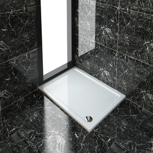 ELEGANT 1200 x 900 x 40mm Rectangular Stone Shower Tray for Shower Enclosure Cubicle With Waste Trap