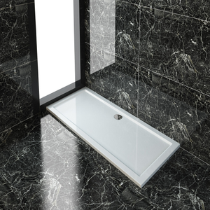ELEGANT 1700x700x40mm Ultra- Slim Stone Resin Rectangle Shower Tray + 90mm Waste