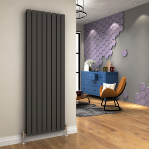 ELEGANT 1800 x 608mm Vertical Column Double Flat Panel Anthracite Designer Radiator