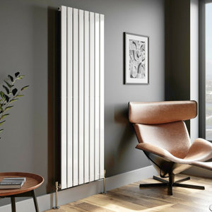 ELEGANT 1600 x452mm Vertical Column Designer Single White Flat Panel Radiator