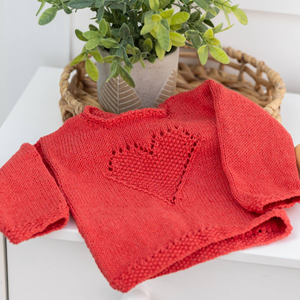Baby Girls Jumper With Heart in Walnut Tree Yarn Kind Cotton