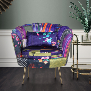 Multicoloured Patchwork Daisy Accent Chair