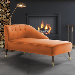 Velvet Orange Marilyn Chaise Lounge - Right-Hand Facing