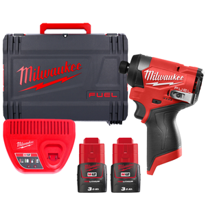 Milwaukee M12FID2-0 KIT21 12V Fuel Hex Impact Driver With 2 x 3.0Ah Batteries, Charger & Case
