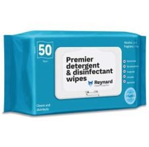Reynard Premier Detergent and Disinfectant Wipes - Pack of 50