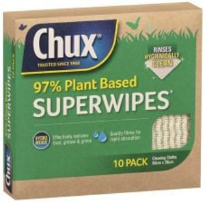 Chux 97% Plant Based Superwipes 60cm x 28cm - 10 pack