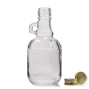 250ml Glass Demijohn Bottle With Aluminium Cap - Gold