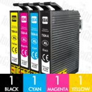 Compatible Epson 604XL C13T10H192 - C13T10H492 High Yield 4-Pack Inkjet Cartridges Combo