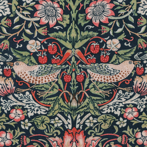 William Morris Strawberry Thief Printed Cotton Fabric Blue