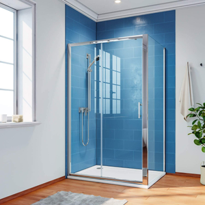 ELEGANT 1000x760mm Sliding Shower Enclosure 6mm Tempered Glass Shower Cubicle