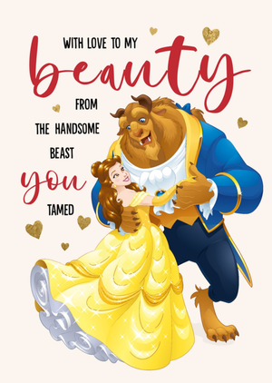 Disney Beauty And The Beast With Love To My Beauty Card