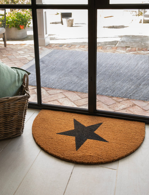 Doormat Star - Coir, Natural, Half Moon