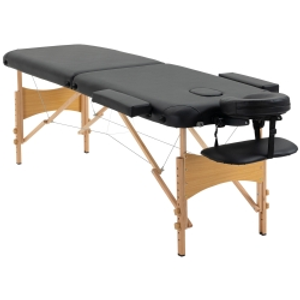 HOMCOM Massage Table Bed Couch Beauty Bed 2 Section Therapy Bed Lightweight Portable Folding Spa Bed Black