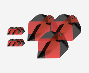 Target Darts Tag Black & Red Pro.Ultra No.6 Shape Dart Flights Multipack (Pack of 9)