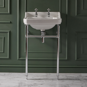 560mm 2TH Basin & Chrome Washstand