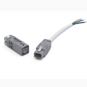 Quickwire QTPS375PVC50 T-Connector Socket Connection To Suit 1MM-1.5MM Plug & Socket c/w 500MM 0.75MM 3CORE White Flex