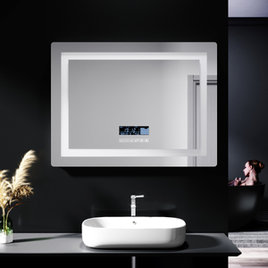 ELEGANT 800X600mm Bathroom LED Illuminated Mirror with Anti-fog Touch Bluetooth Shaver Socket Time