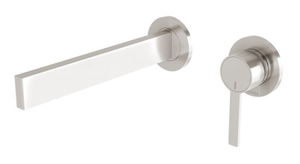 Lexi MKII SwitchMix Wall Basin Mixer Set (200mm Spout) Fit-Off Kit Brushed Nickel [288988]