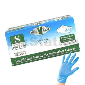 Blue Nitrile Gloves TGA Approved Latex and Powder Free Examination Gloves Pack of 100 (1 box) - Small