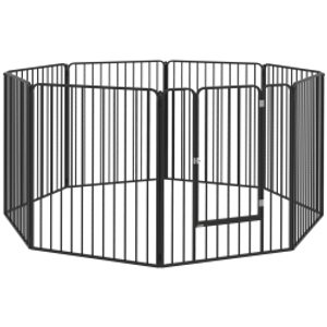 PawHut 100cm 8 Panels Heavy Duty Dog Pen, Pet Playpen for Indoors, Outdoors, Small, Medium, Large Dogs