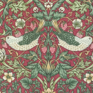 William Morris Strawberry Thief Outdoor Fabric Crimson