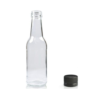 200ml Clear Glass Mixer Bottle & MCA Screw Cap - Black