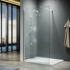 ELEGANT 800mm Walk-In Shower Panel Frosted Easy Clean Safety Glass 8mm InsideEasy Clean Wetroom Shower Screen