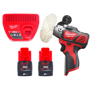 Milwaukee M12BPS M12 12V Cordless Sub Compact Polisher / Sander With 2 x 2.0Ah Batteries & Charger