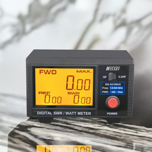 Nissei DG-503 MAX  is a maximum SWR and power meter that measures DMR SSB and AM.