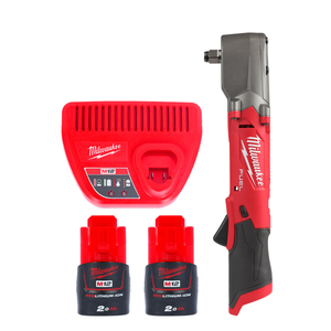 Milwaukee M12FRAIWF12 12V Cordless Right Angle Impact Wrench With 2 x 2.0Ah Batteries & Charger