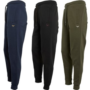 THREADBARE Mens Three Pack Trifoliate Joggers Black/Navy/Khaki
