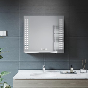 ELEGANT 630x650mm Bathroom Mirror Cabinet with LED Illuminated Lights Demister Shaver Socket Touch
