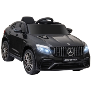 HOMCOM Coche Eléctrico para Niño +3 Años con Licencia de Mercedes 12V con Mando a Distancia Música y Luces Negro