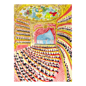 "Night at the Opera" Contemporary Original Whimsical Print by Pauline de Roussy de Sales