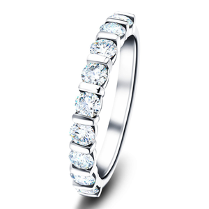 Bar Set Lab Diamond Half Eternity Ring 0.50ct D/VVS in 9k White Gold