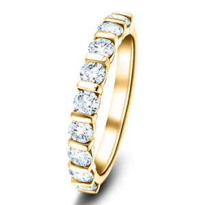 Bar Set Lab Diamond Half Eternity Ring 0.50ct D/VVS in 9k Yellow Gold