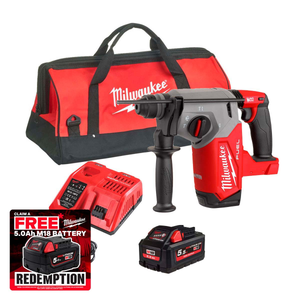 Milwaukee M18FH-551X 18V Fuel 4-Mode 26mm Brushless SDS Plus Hammer Drill with 1x 5.5Ah Battery
