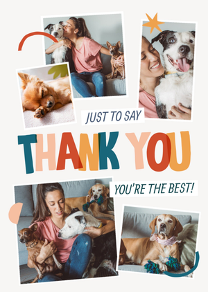 Colourful Bold Thank You 5 Photo Upload Card