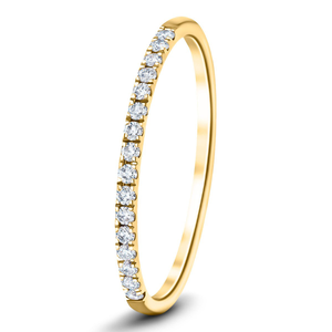 Lab Diamond 16 Stone Half Eternity Ring 0.15ct D/VVS in 9k Yellow Gold