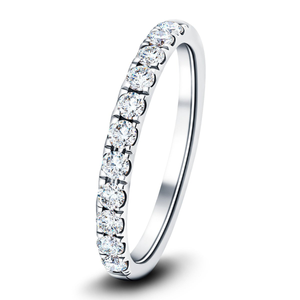 Lab Diamond 11 Stone Half Eternity Ring 0.40ct D/VVS in Platinum