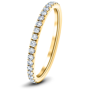 19 Stone Lab Diamond Half Eternity Ring 0.25ct D/VVS in 9k Yellow Gold