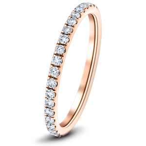 19 Stone Lab Diamond Half Eternity Ring 0.25ct D/VVS in 9k Rose Gold