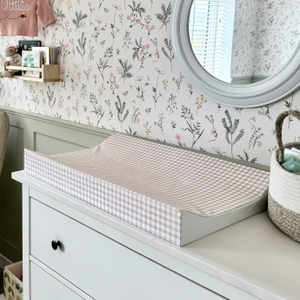 Mabel & Fox - Wedge Baby Changing Mat - Blush Gingham