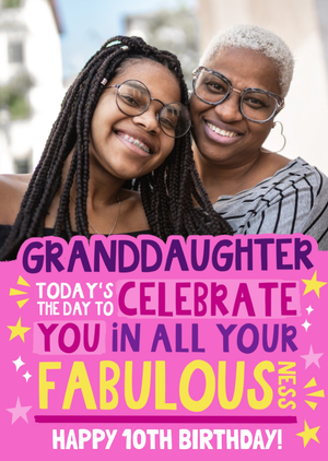 Fabulous Granddaughter Photo Upload Birthday Card