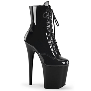 Botas Pole Dance PLEASER FLAMINGO 1020 - NEGRO BRILLANTE - 24/48HRS