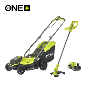 18V ONE+™ Cordless 33cm Lawn Mower & 23cm Grass Trimmer (1 x 5.0Ah)