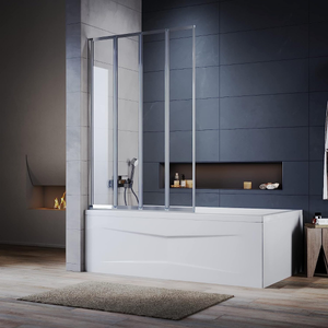 ELEGANT 800 x 1400mm Folding Bath Screen 4 Panels