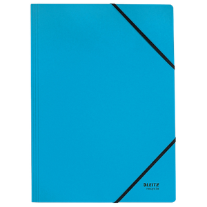 Leitz Recycle Card Folder with Elastic Bands 3908 A4 CO2 Compensated Blue 100% Recycled Card